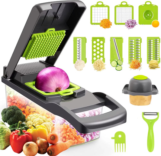 Vegetable Chopper with 8 Blades - Onion, Veggie, and Vegetable Cutter/Slicer/Dicer